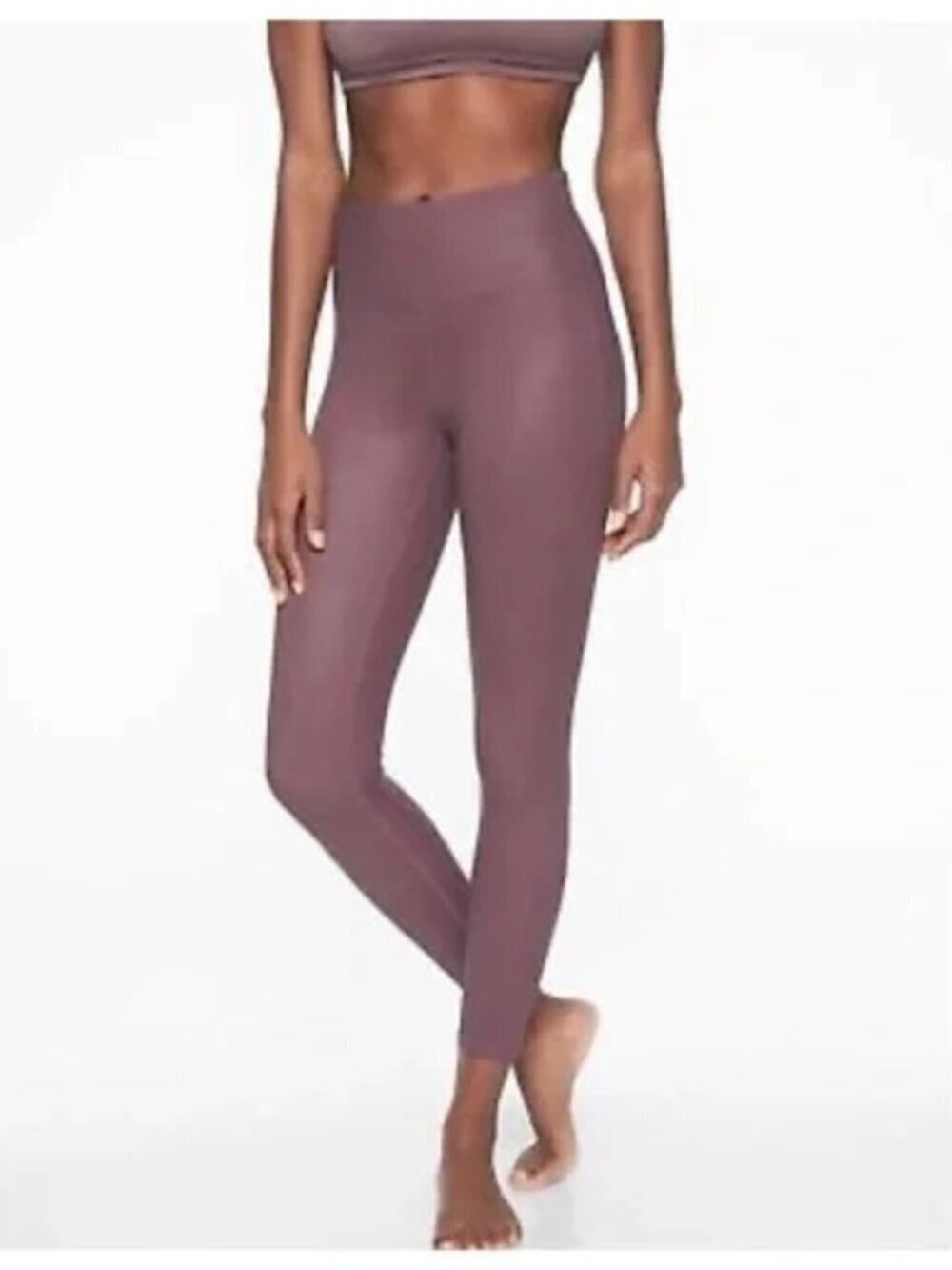 Athleta High Rise Shine Chaturanga Tight Leggings Yoga Gym Athletic Sleek L